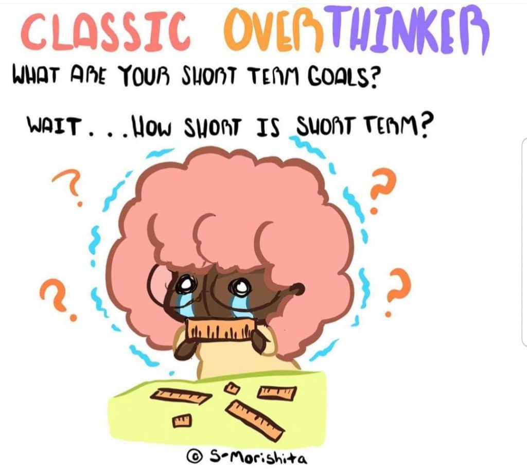 kawaii curly black girl overthinking