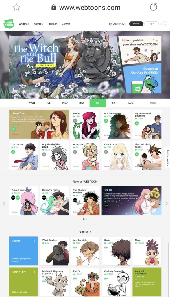 Create a webtoon account