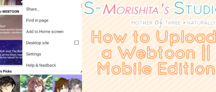 how to upload webtoon on phone